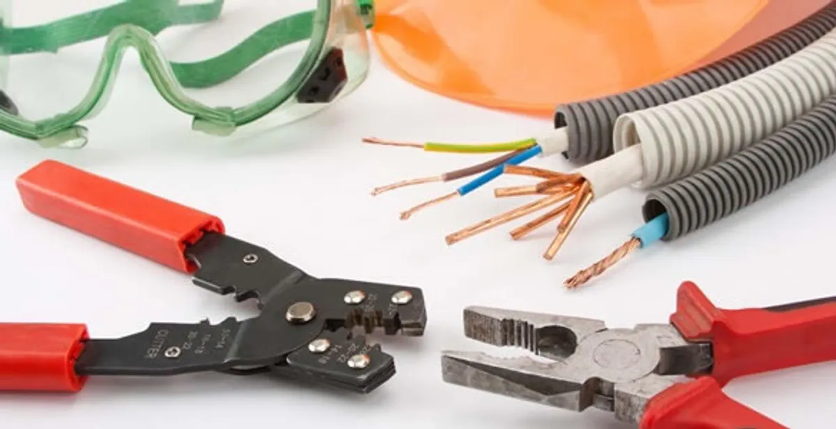 Electrical wiring repair with professional tools and safety equipment in Winter Haven, FL